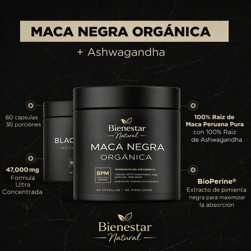 Maca Negra + Ashwagandha: Vitalidad Masculina
