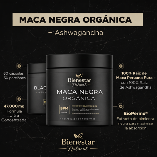 Maca Negra + Ashwagandha: Vitalidad Masculina