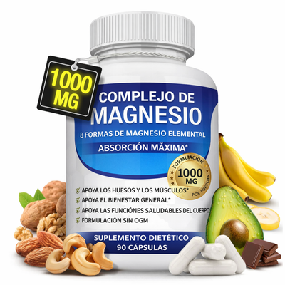 Complejo de Magnesio 1000 mg — 8 Formas de Magnesio Elemental | Absorción Máxima