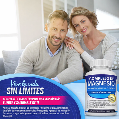 Complejo de Magnesio 1000 mg — 8 Formas de Magnesio Elemental | Absorción Máxima