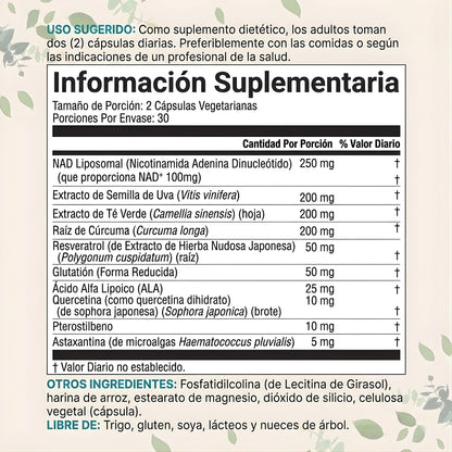 Liposomal NAD+ Última — Fórmula Avanzada 10 en 1